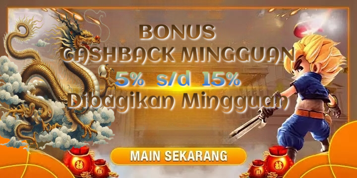 BONUS CASHBACK MINGGUAN  5% - 15%